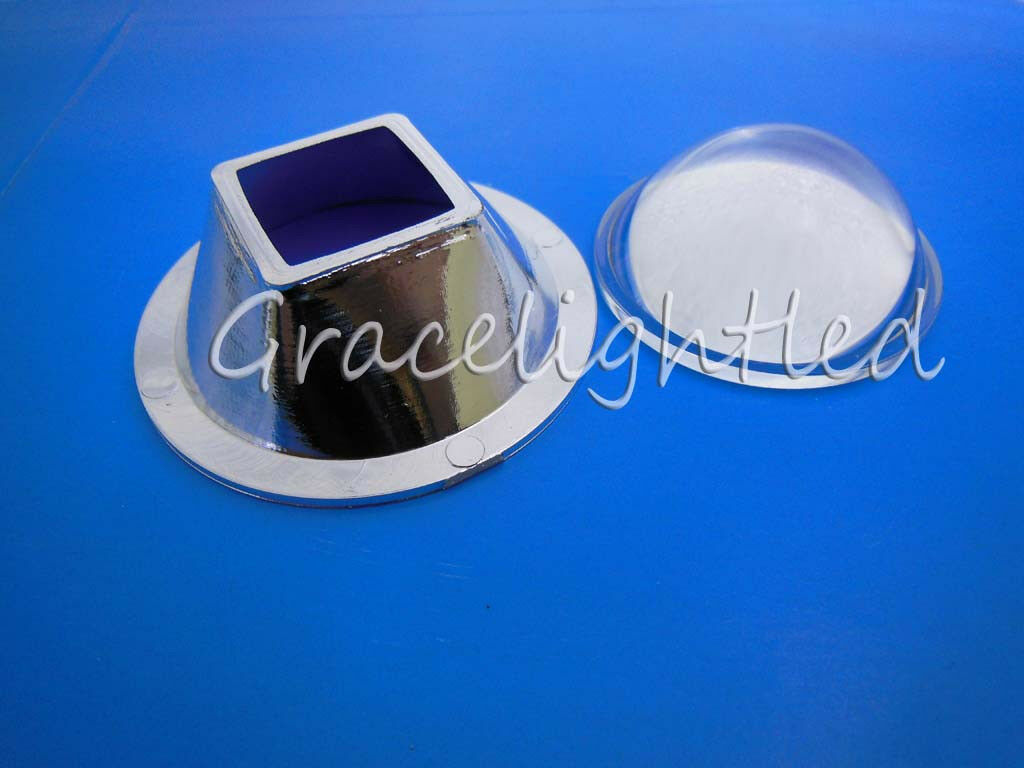 90-120°optical Glass Lens+ Square Reflector For 10w High Power Led Chip Bead