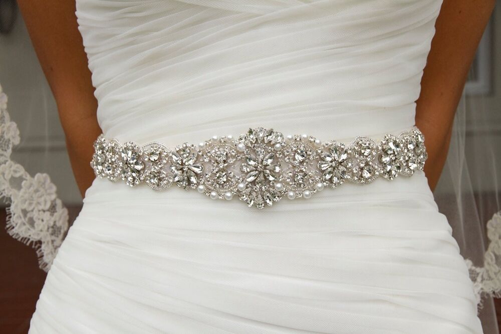 Handmade Wedding Bridal Belt Crystal Rhinestone Dress Sash Wedding Sash Belt